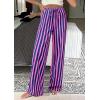 imagePRETTYGARDEN Women Striped Pants 2025 Summer Casual Trendy Lightweight Wide Leg Drawstring Lounge Pajama Trouser with PocketsStriped Rose Pink Dark Blue
