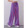 imagePRETTYGARDEN Women Striped Pants 2025 Summer Casual Trendy Lightweight Wide Leg Drawstring Lounge Pajama Trouser with PocketsStriped Rose Pink Dark Blue
