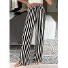 imagePRETTYGARDEN Women Striped Pants 2025 Summer Casual Trendy Lightweight Wide Leg Drawstring Lounge Pajama Trouser with PocketsStriped White Black