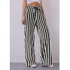imagePRETTYGARDEN Women Striped Pants 2025 Summer Casual Trendy Lightweight Wide Leg Drawstring Lounge Pajama Trouser with PocketsStriped White Black
