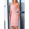 imagePRETTYGARDEN Womens Summer Mini Tube Dress Strapless Off Shoulder Sleeveless Bodycon Ribbed Night Out Short Party DressesPink