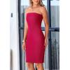 imagePRETTYGARDEN Womens Summer Mini Tube Dress Strapless Off Shoulder Sleeveless Bodycon Ribbed Night Out Short Party DressesRose Red