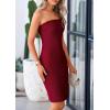 imagePRETTYGARDEN Womens Summer Mini Tube Dress Strapless Off Shoulder Sleeveless Bodycon Ribbed Night Out Short Party DressesWine Red