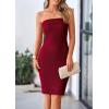 imagePRETTYGARDEN Womens Summer Mini Tube Dress Strapless Off Shoulder Sleeveless Bodycon Ribbed Night Out Short Party DressesWine Red