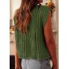 imagePRETTYGARDEN Womens Sweaters Vest 2025 Sleeveless Button Down Cropped Chunky Knit Cardigan Trendy Tank Tops with PocketsArmy Green
