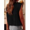 imagePRETTYGARDEN Womens Sweaters Vest 2025 Sleeveless Button Down Cropped Chunky Knit Cardigan Trendy Tank Tops with PocketsBlack