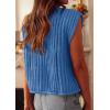 imagePRETTYGARDEN Womens Sweaters Vest 2025 Sleeveless Button Down Cropped Chunky Knit Cardigan Trendy Tank Tops with PocketsBlue