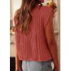 imagePRETTYGARDEN Womens Sweaters Vest 2025 Sleeveless Button Down Cropped Chunky Knit Cardigan Trendy Tank Tops with PocketsBrick Red