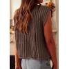 imagePRETTYGARDEN Womens Sweaters Vest 2025 Sleeveless Button Down Cropped Chunky Knit Cardigan Trendy Tank Tops with PocketsCoffee