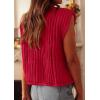 imagePRETTYGARDEN Womens Sweaters Vest 2025 Sleeveless Button Down Cropped Chunky Knit Cardigan Trendy Tank Tops with PocketsRed