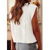 imagePRETTYGARDEN Womens Sweaters Vest 2025 Sleeveless Button Down Cropped Chunky Knit Cardigan Trendy Tank Tops with PocketsWhite