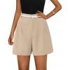 imagePRETTYGARDEN Shorts for Women Trendy 2025 Summer Elastic High Waisted Wide Leg Business Casual Dressy Shorts with PocketsApricot