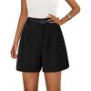 imagePRETTYGARDEN Shorts for Women Trendy 2025 Summer Elastic High Waisted Wide Leg Business Casual Dressy Shorts with PocketsBlack