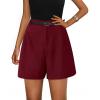imagePRETTYGARDEN Shorts for Women Trendy 2025 Summer Elastic High Waisted Wide Leg Business Casual Dressy Shorts with PocketsWine Red