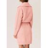 imagePRETTYGARDEN Sweater Dresses for Women 2025 Trendy Long Sleeve Button Down Short Spring DressPink