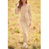 imagePRETTYGARDEN Womens Fall Knit Pullover Sweater Dress Elegant Long Lantern Sleeve V Neck Winter Maxi Bodycon DressesApricot