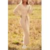imagePRETTYGARDEN Womens Fall Knit Pullover Sweater Dress Elegant Long Lantern Sleeve V Neck Winter Maxi Bodycon DressesApricot