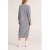 imagePRETTYGARDEN Womens Fall Knit Sweater Dress Long Sleeve Button V Neck Loose Casual Maxi DressesGrey