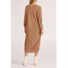 imagePRETTYGARDEN Womens Fall Knit Sweater Dress Long Sleeve Button V Neck Loose Casual Maxi DressesKhaki