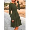 imagePRETTYGARDEN Womens Fall Short Dress Ribbed Knit Crewneck Long Sleeve A Line Flowy Casual Elegant Cute Going Out DressesArmy Green