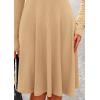 imagePRETTYGARDEN Womens Fall Short Dress Ribbed Knit Crewneck Long Sleeve A Line Flowy Casual Elegant Cute Going Out DressesLight Apricot