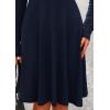 imagePRETTYGARDEN Womens Fall Short Dress Ribbed Knit Crewneck Long Sleeve A Line Flowy Casual Elegant Cute Going Out DressesNavy