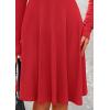 imagePRETTYGARDEN Womens Fall Short Dress Ribbed Knit Crewneck Long Sleeve A Line Flowy Casual Elegant Cute Going Out DressesRed