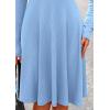 imagePRETTYGARDEN Womens Fall Short Dress Ribbed Knit Crewneck Long Sleeve A Line Flowy Casual Elegant Cute Going Out DressesSky Blue