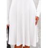 imagePRETTYGARDEN Womens Fall Short Dress Ribbed Knit Crewneck Long Sleeve A Line Flowy Casual Elegant Cute Going Out DressesWhite