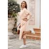 imagePRETTYGARDEN Womens Spring 2 Piece Matching Outfits Long Sleeve Turtleneck Ribbed Top and Midi Skirt Dress SetsApricot