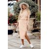 imagePRETTYGARDEN Womens Spring 2 Piece Matching Outfits Long Sleeve Turtleneck Ribbed Top and Midi Skirt Dress SetsApricot