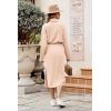 imagePRETTYGARDEN Womens Spring 2 Piece Matching Outfits Long Sleeve Turtleneck Ribbed Top and Midi Skirt Dress SetsApricot