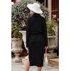 imagePRETTYGARDEN Womens Spring 2 Piece Matching Outfits Long Sleeve Turtleneck Ribbed Top and Midi Skirt Dress SetsBlack