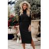 imagePRETTYGARDEN Womens Spring 2 Piece Matching Outfits Long Sleeve Turtleneck Ribbed Top and Midi Skirt Dress SetsBlack