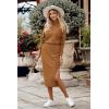 imagePRETTYGARDEN Womens Spring 2 Piece Matching Outfits Long Sleeve Turtleneck Ribbed Top and Midi Skirt Dress SetsBrown