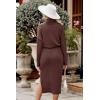 imagePRETTYGARDEN Womens Spring 2 Piece Matching Outfits Long Sleeve Turtleneck Ribbed Top and Midi Skirt Dress SetsCoffee
