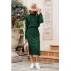 imagePRETTYGARDEN Womens Spring 2 Piece Matching Outfits Long Sleeve Turtleneck Ribbed Top and Midi Skirt Dress SetsDark Army Green