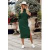 imagePRETTYGARDEN Womens Spring 2 Piece Matching Outfits Long Sleeve Turtleneck Ribbed Top and Midi Skirt Dress SetsDark Army Green