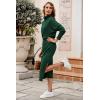 imagePRETTYGARDEN Womens Spring 2 Piece Matching Outfits Long Sleeve Turtleneck Ribbed Top and Midi Skirt Dress SetsDark Army Green