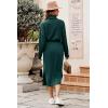 imagePRETTYGARDEN Womens Spring 2 Piece Matching Outfits Long Sleeve Turtleneck Ribbed Top and Midi Skirt Dress SetsDark Green