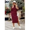 imagePRETTYGARDEN Womens Spring 2 Piece Matching Outfits Long Sleeve Turtleneck Ribbed Top and Midi Skirt Dress SetsDark Wine Red