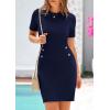 imagePRETTYGARDEN Womens Summer Knit Bodycon Dresses 2025 Spring Work Business Casual Short Sleeve Crewneck Elegant Formal DressDark Blue