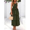 imagePRETTYGARDEN Womens Summer Sleeveless Midi Dress Scoop Neck Tank Top Smocked A Line Tiered Beach Flowy Long DressesArmy Green