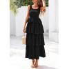 imagePRETTYGARDEN Womens Summer Sleeveless Midi Dress Scoop Neck Tank Top Smocked A Line Tiered Beach Flowy Long DressesBlack