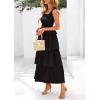 imagePRETTYGARDEN Womens Summer Sleeveless Midi Dress Scoop Neck Tank Top Smocked A Line Tiered Beach Flowy Long DressesBlack