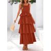 imagePRETTYGARDEN Womens Summer Sleeveless Midi Dress Scoop Neck Tank Top Smocked A Line Tiered Beach Flowy Long DressesBrick Red