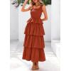imagePRETTYGARDEN Womens Summer Sleeveless Midi Dress Scoop Neck Tank Top Smocked A Line Tiered Beach Flowy Long DressesBrick Red
