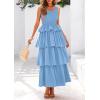 imagePRETTYGARDEN Womens Summer Sleeveless Midi Dress Scoop Neck Tank Top Smocked A Line Tiered Beach Flowy Long DressesLight Blue
