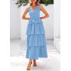imagePRETTYGARDEN Womens Summer Sleeveless Midi Dress Scoop Neck Tank Top Smocked A Line Tiered Beach Flowy Long DressesLight Blue