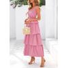 imagePRETTYGARDEN Womens Summer Sleeveless Midi Dress Scoop Neck Tank Top Smocked A Line Tiered Beach Flowy Long DressesPink